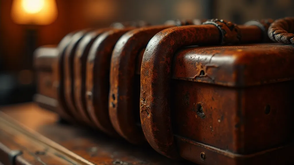 Antique accordion bellows leather