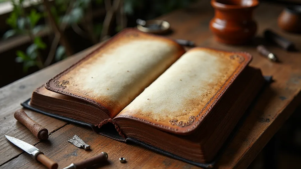 Antique book and bookbinding tools
