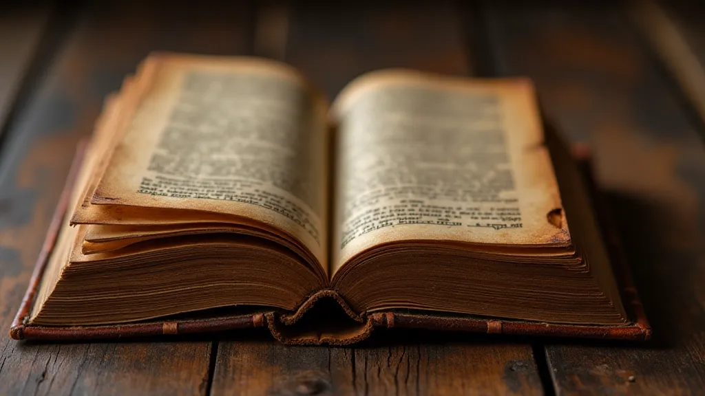Antique leather-bound book with intricate tooling