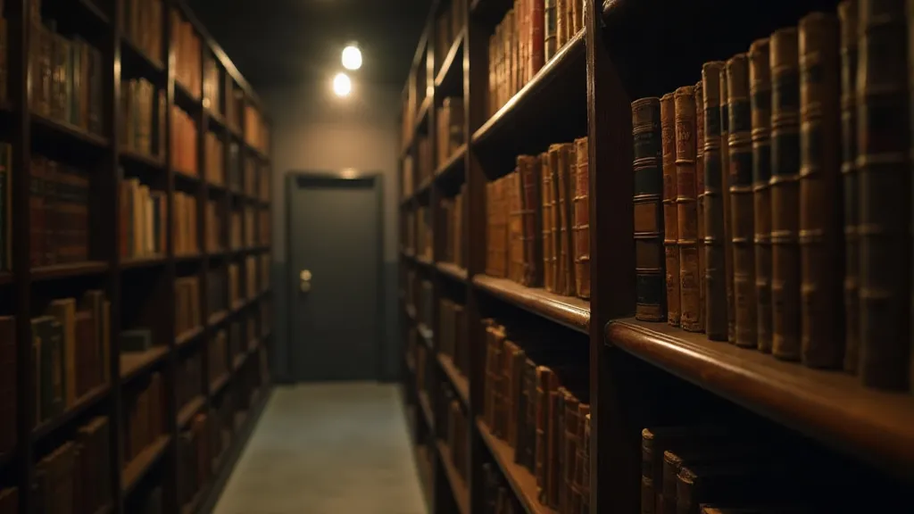 Antique books in a library