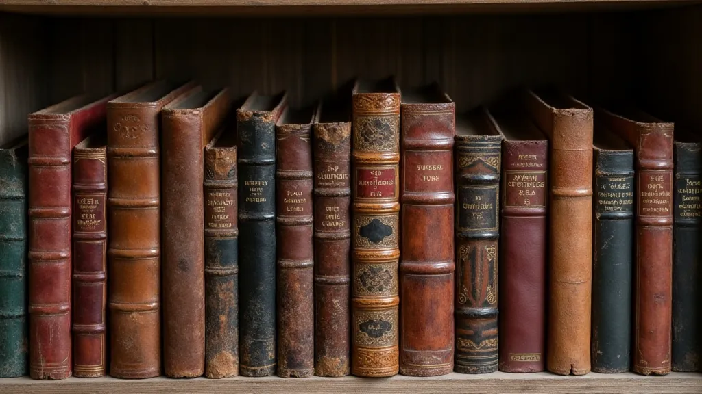 Collection of antique leather books