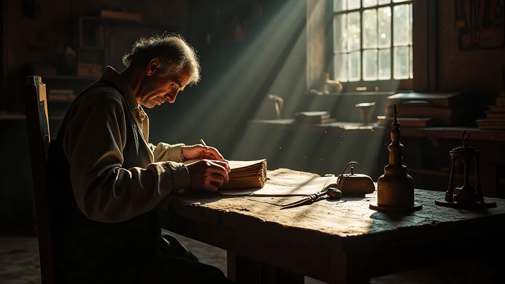 18th-century bookbinder's workshop