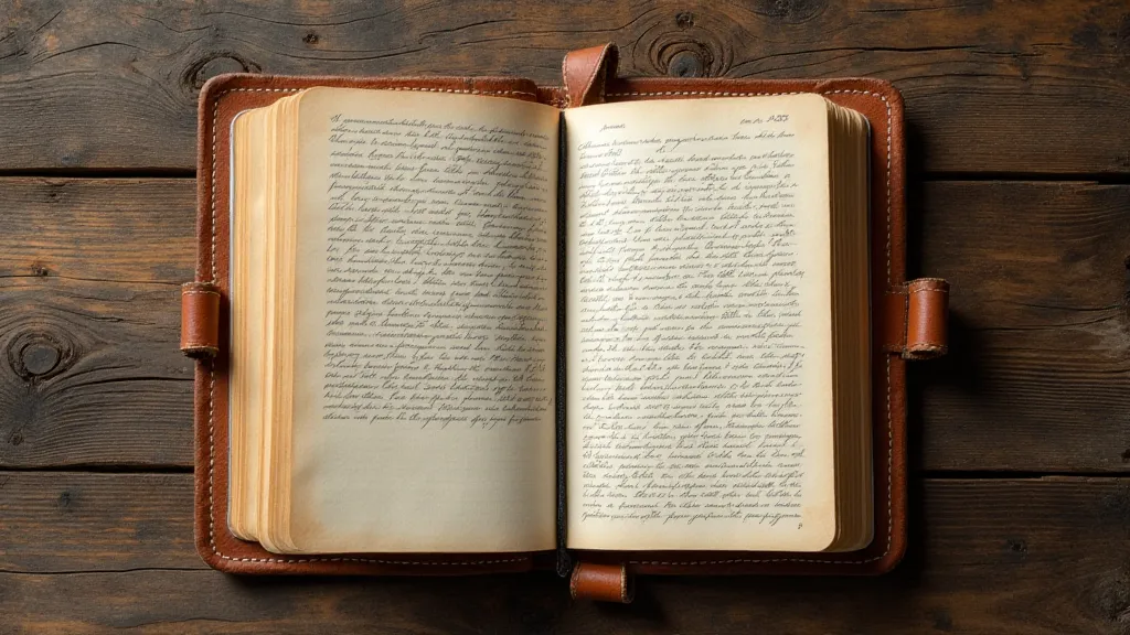 Finished leather-bound notebook