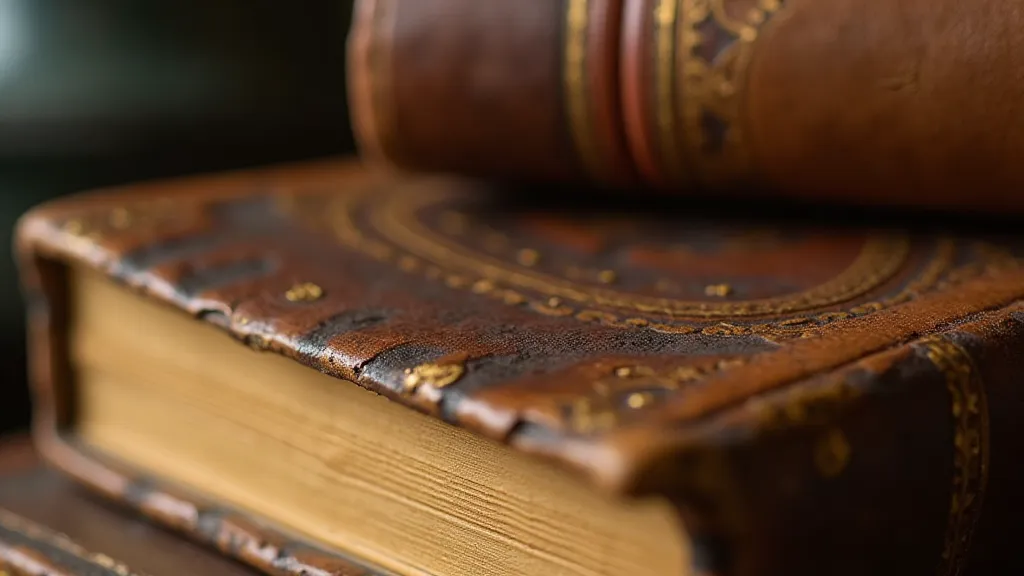 Gilded edges of an antique leather book