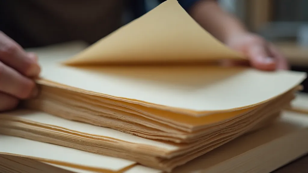 Bookbinder checking paper grain direction