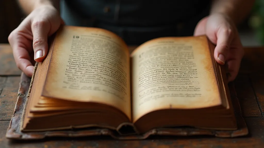 Restoration work on antique book